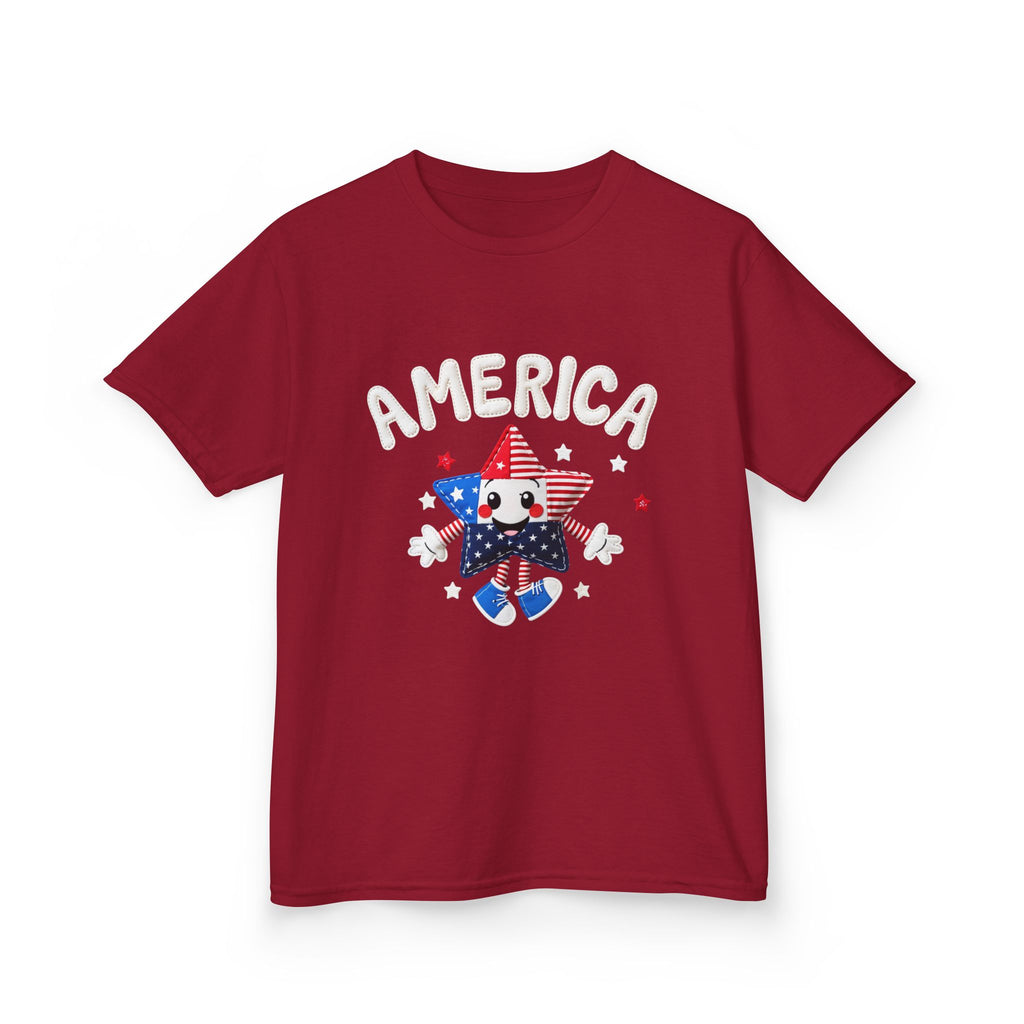 Kids Tee - Cute Patriotic Star 'America' Fourth of July Shirt