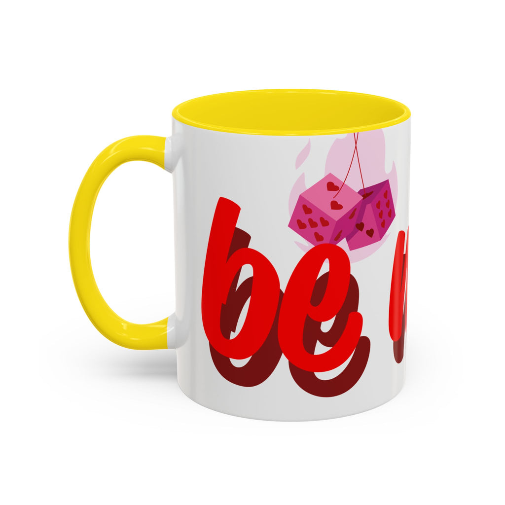 Be Mine Mug | Heart Valentine Coffee Mug, Accent Handle and Rim