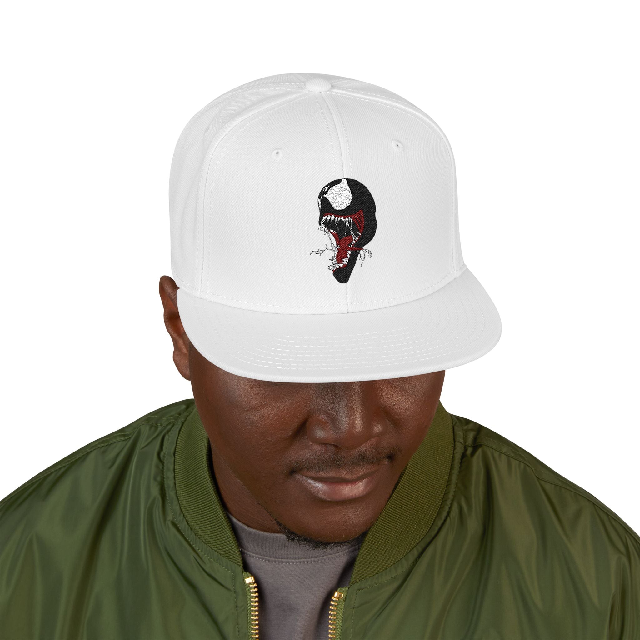 Embroidered Skull & Roses Snapback Hat — Gothic Streetwear Cap