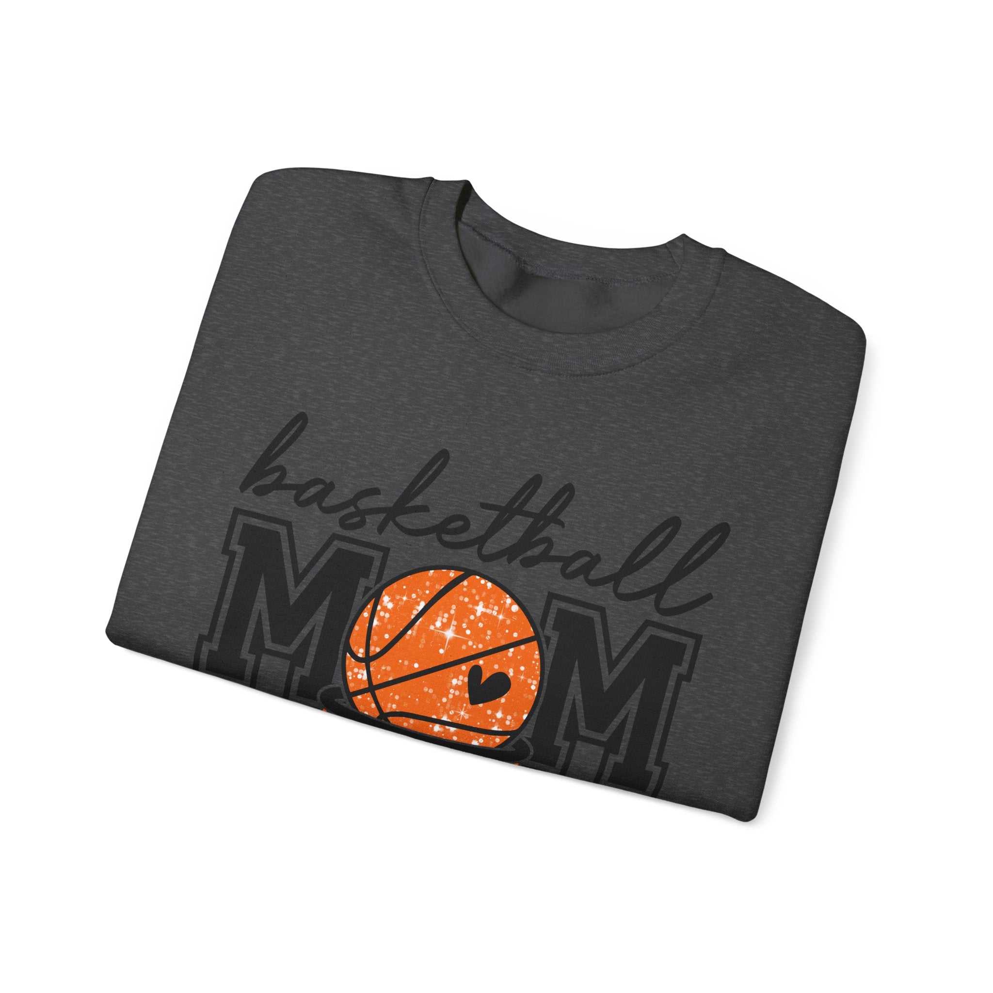 Basketball Mom Crewneck Sweatshirt — Mom Basketball Shirt with Hoop Graphic
