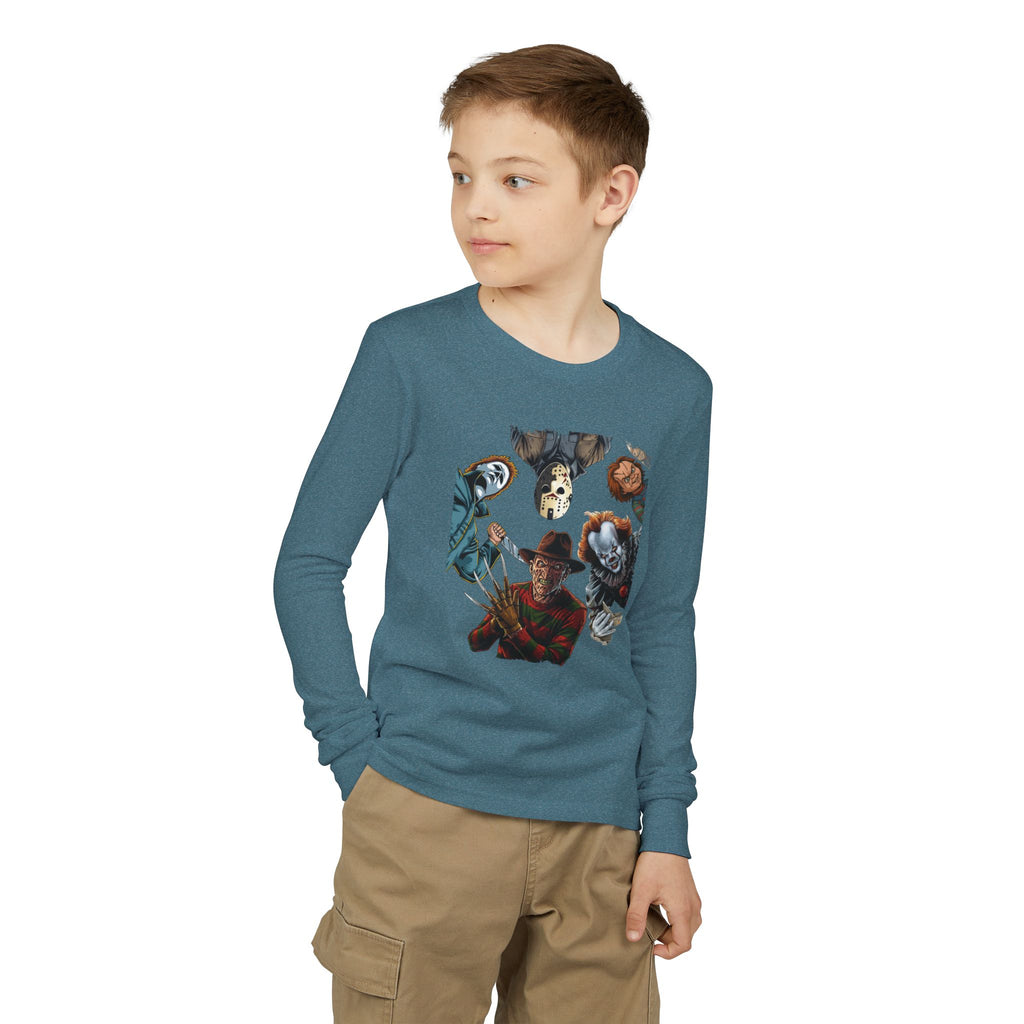 Horror Icons Youth Long Sleeve Tee - Freddy, Jason & More Graphic