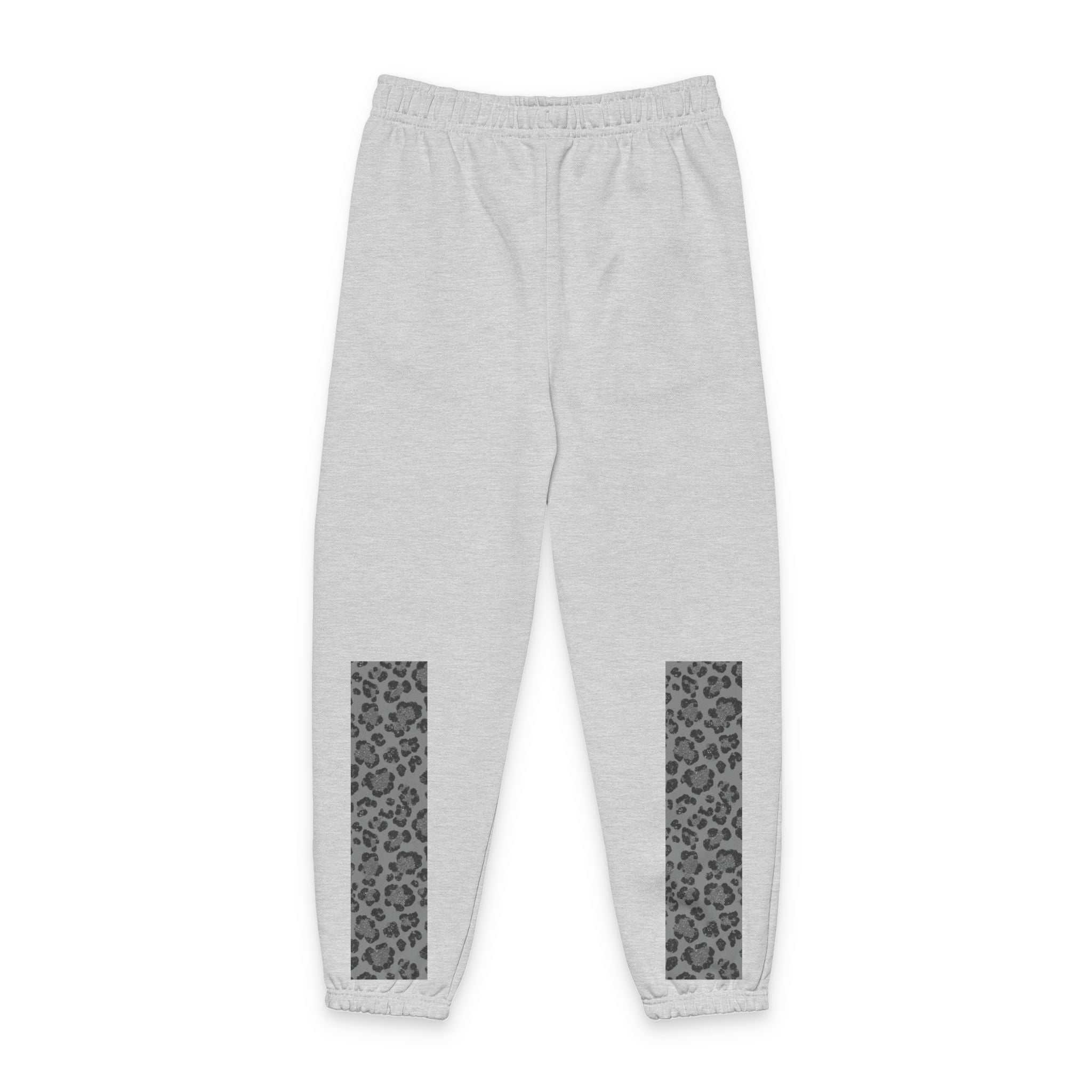 Leopard Panel Sweatpants — Cozy Joggers with Animal Print Leg Accents