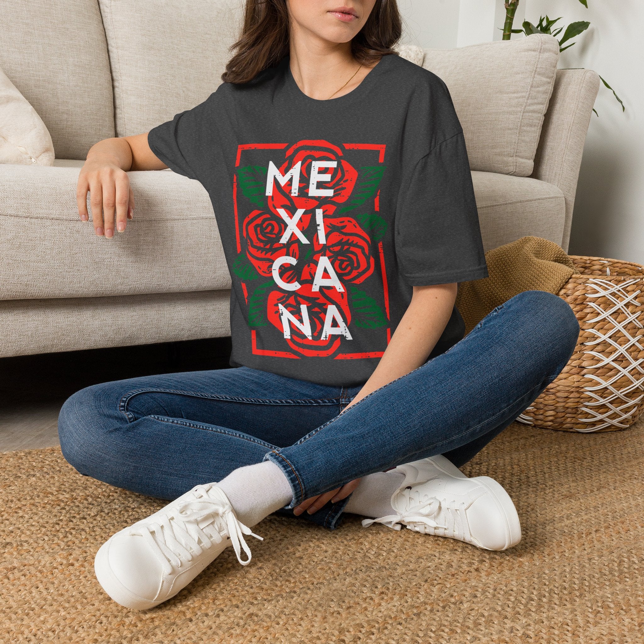 Mexicana Rose T-Shirt — Bold Floral Mexico Pride Tee