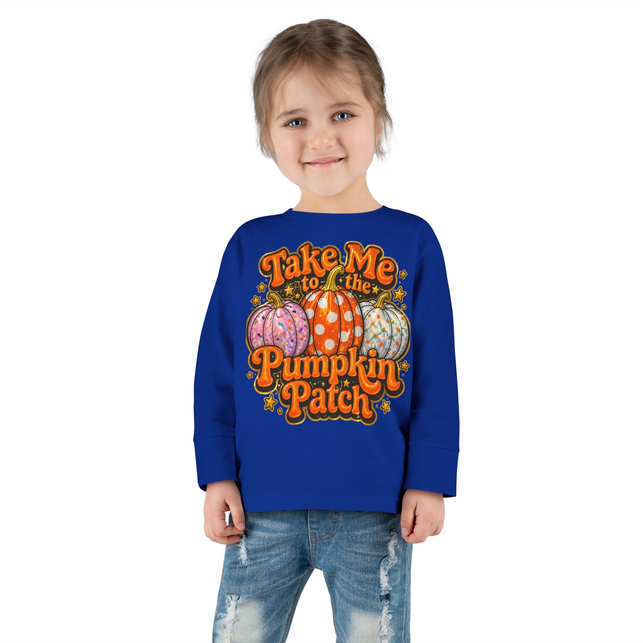 Toddler Long Sleeve Tee - "Take Me to the Pumpkin Patch" Fall Pumpkin Patch Shirt