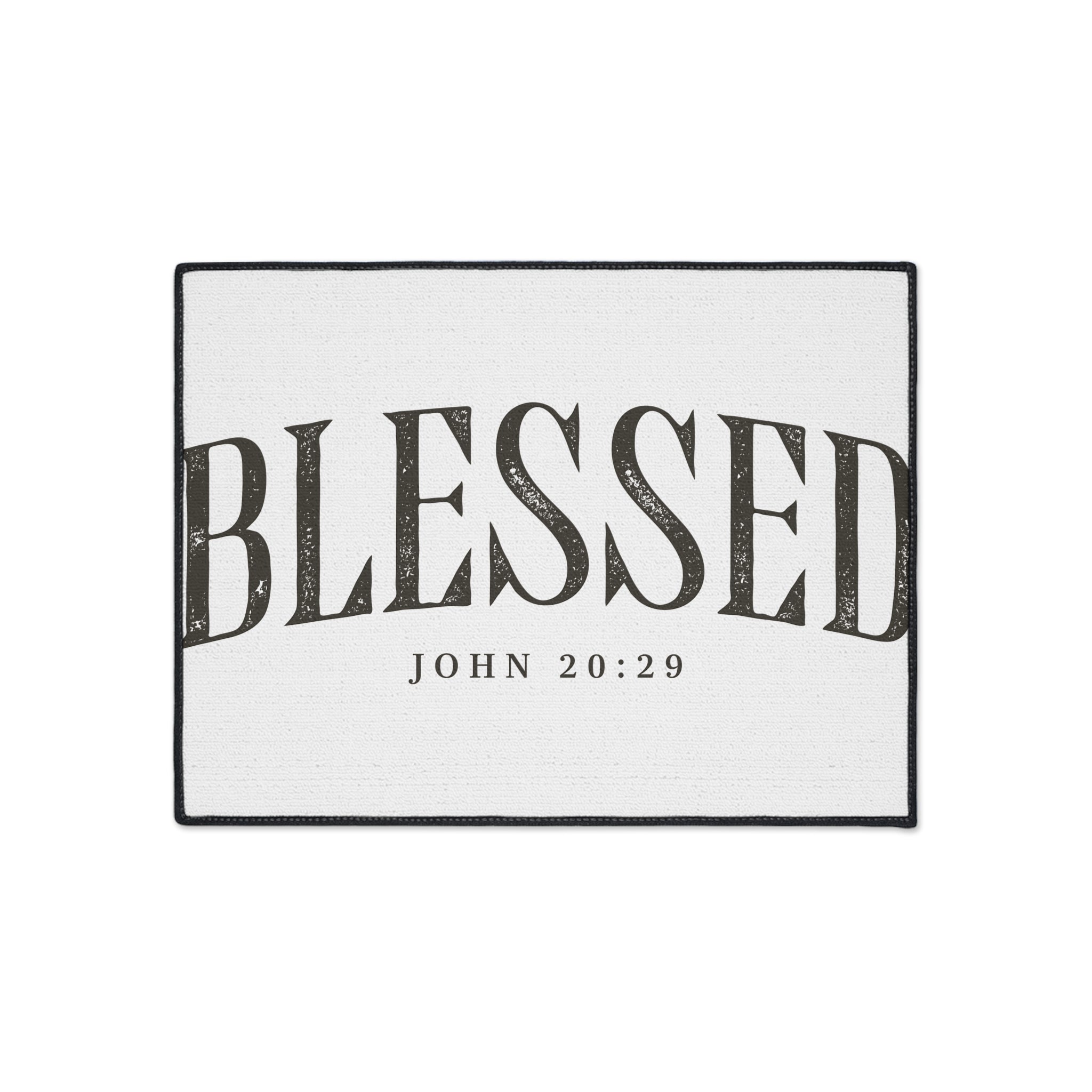 Blessed John 20:29 Floor Mat — Heavy Duty Welcome Mat