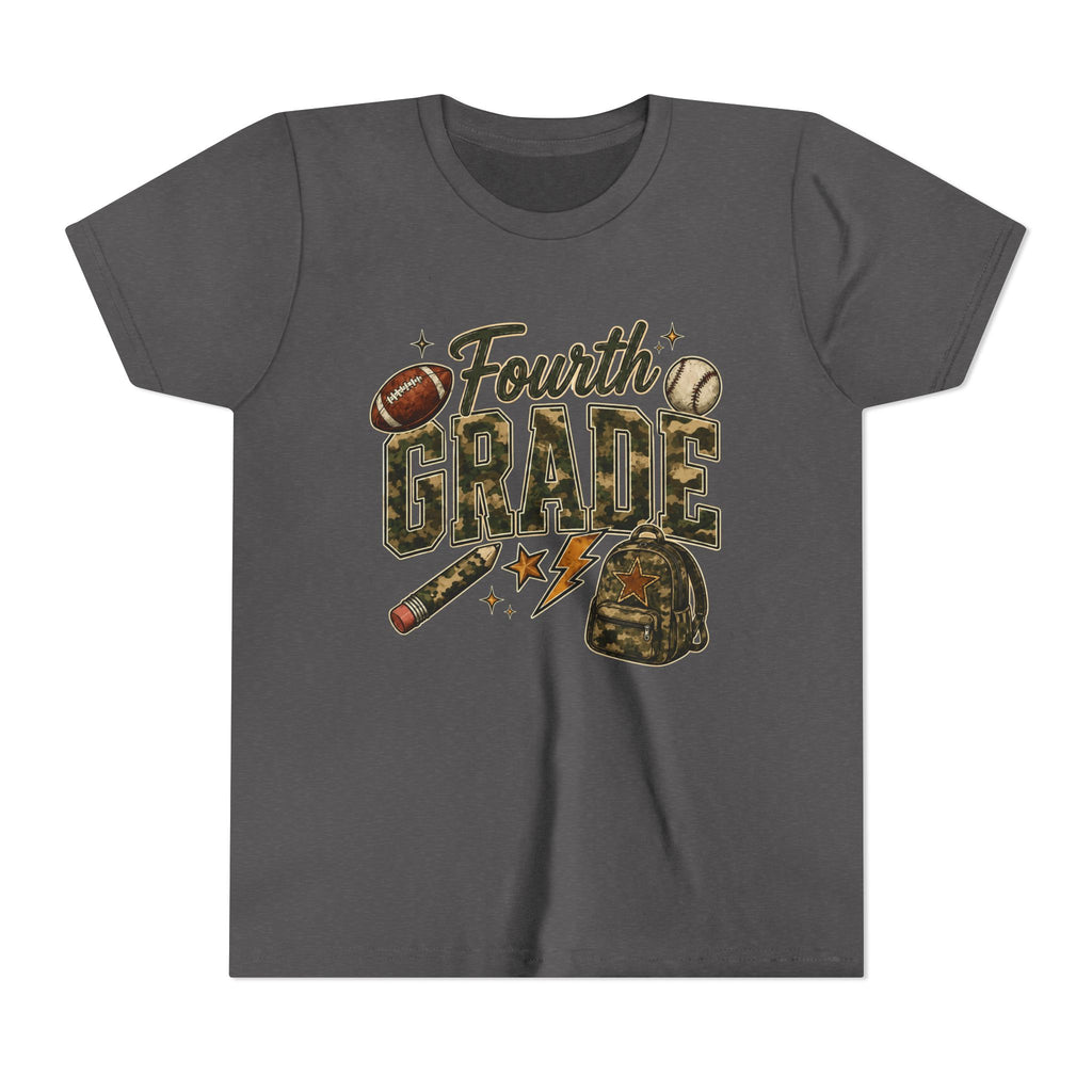 Fourth Grade Kids' T-Shirt – Back-to-School Sports & Backpack Design