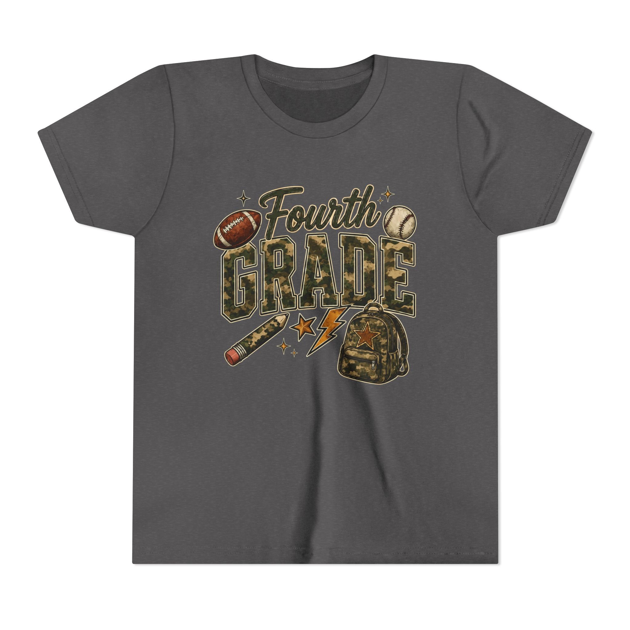 Fourth Grade Kids' T-Shirt – Back-to-School Sports & Backpack Design