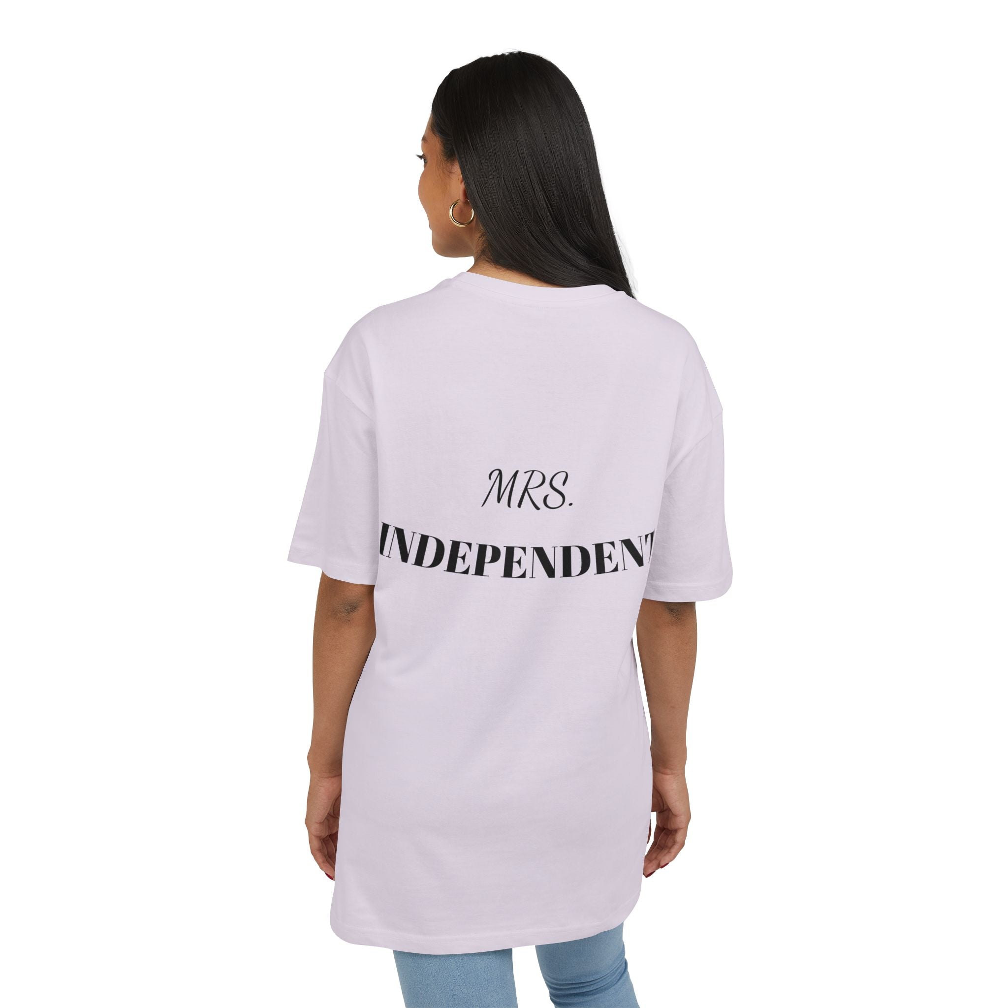 Mrs. Independent Oversized Tee — Empowered Bride / Newlywed Graphic T‑Shirt