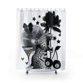 Disco Jungle Shower Curtain — Retro Leopard, Palm Trees & Martini Bathroom Decor