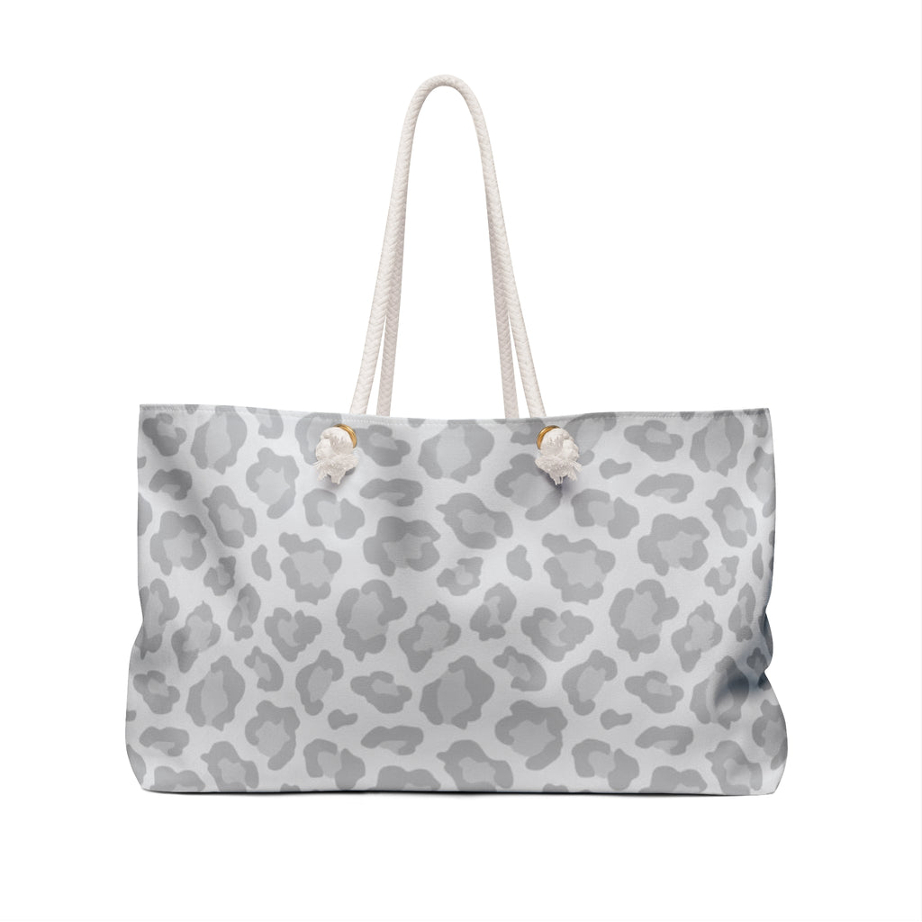 Gray Leopard Print Weekender Bag