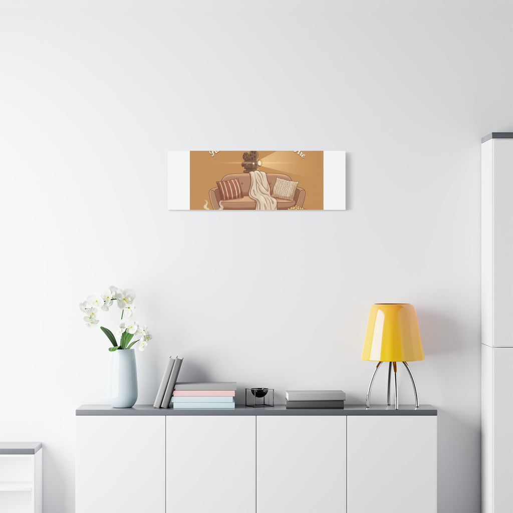 Home Is Where the Movies Are Canvas | cozy night art, home cinema decor