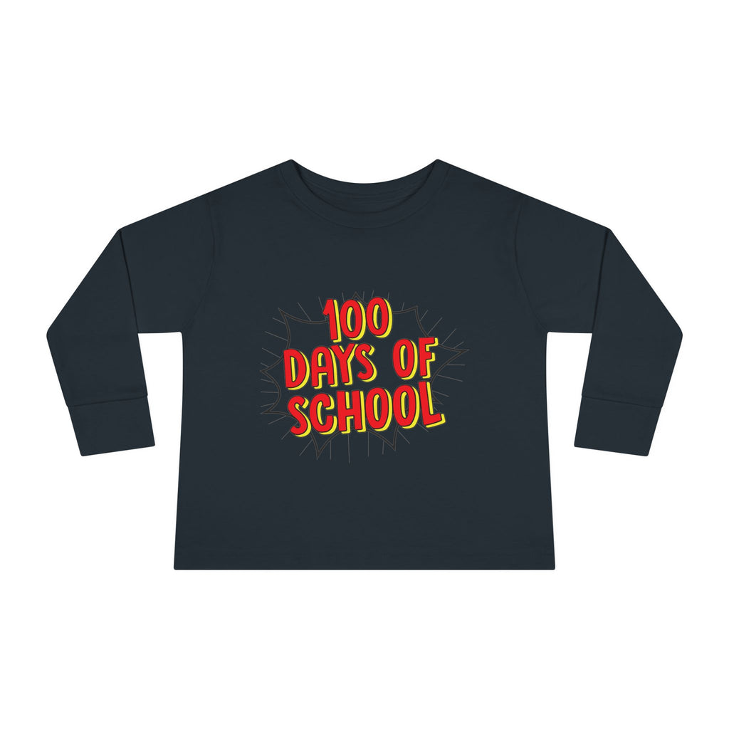 Toddler Long Sleeve Tee: "100 Days of School" Celebration Shirt
