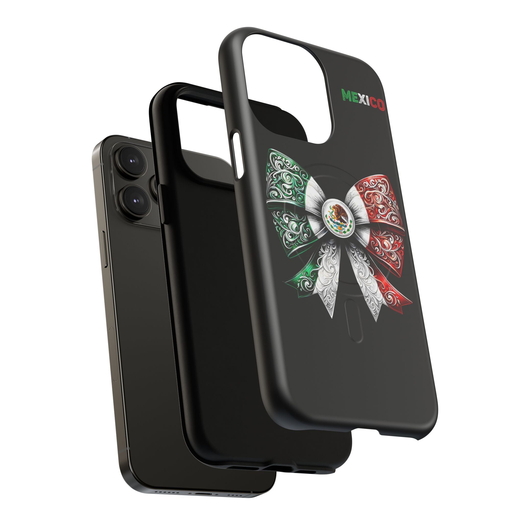 Mexican Flag Bow Tough Magnetic Phone Case — Patriotic Mexico iPhone Cover