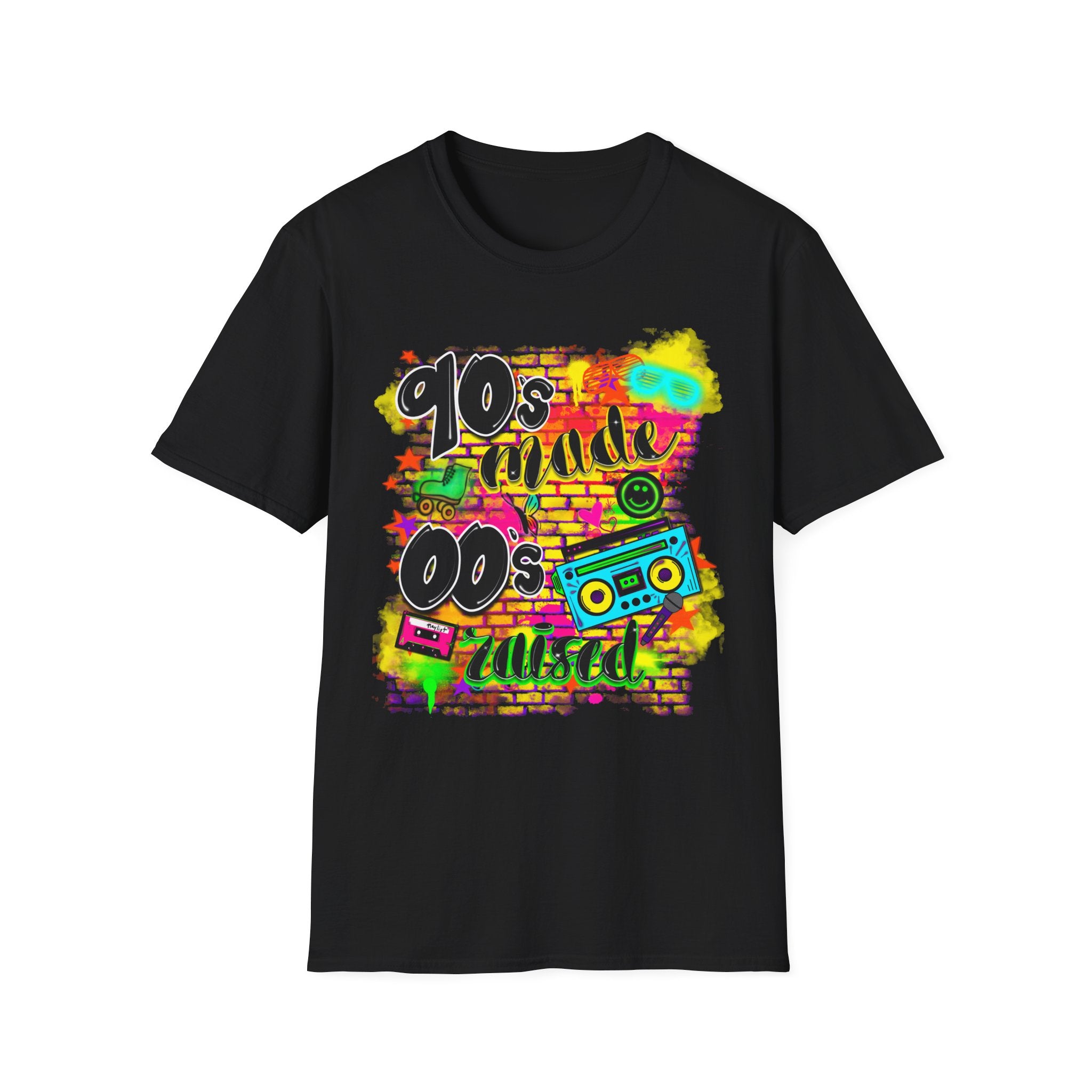 90s Vibes T-Shirt — '90s Made, 00s Raised' Retro Graffiti Tee