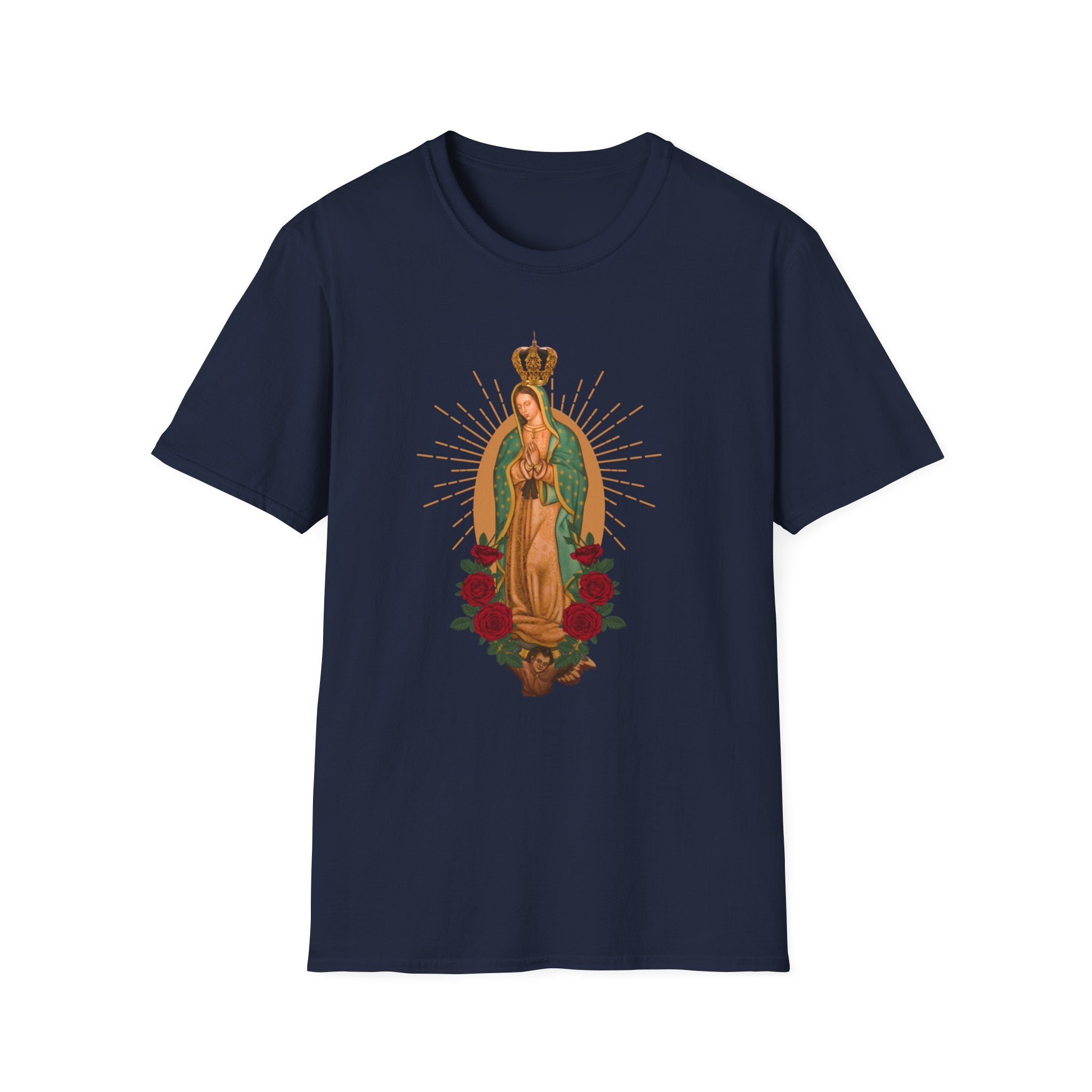 Our Lady of Guadalupe illustration T-Shirt | Virgin Mary, roses, devotional art