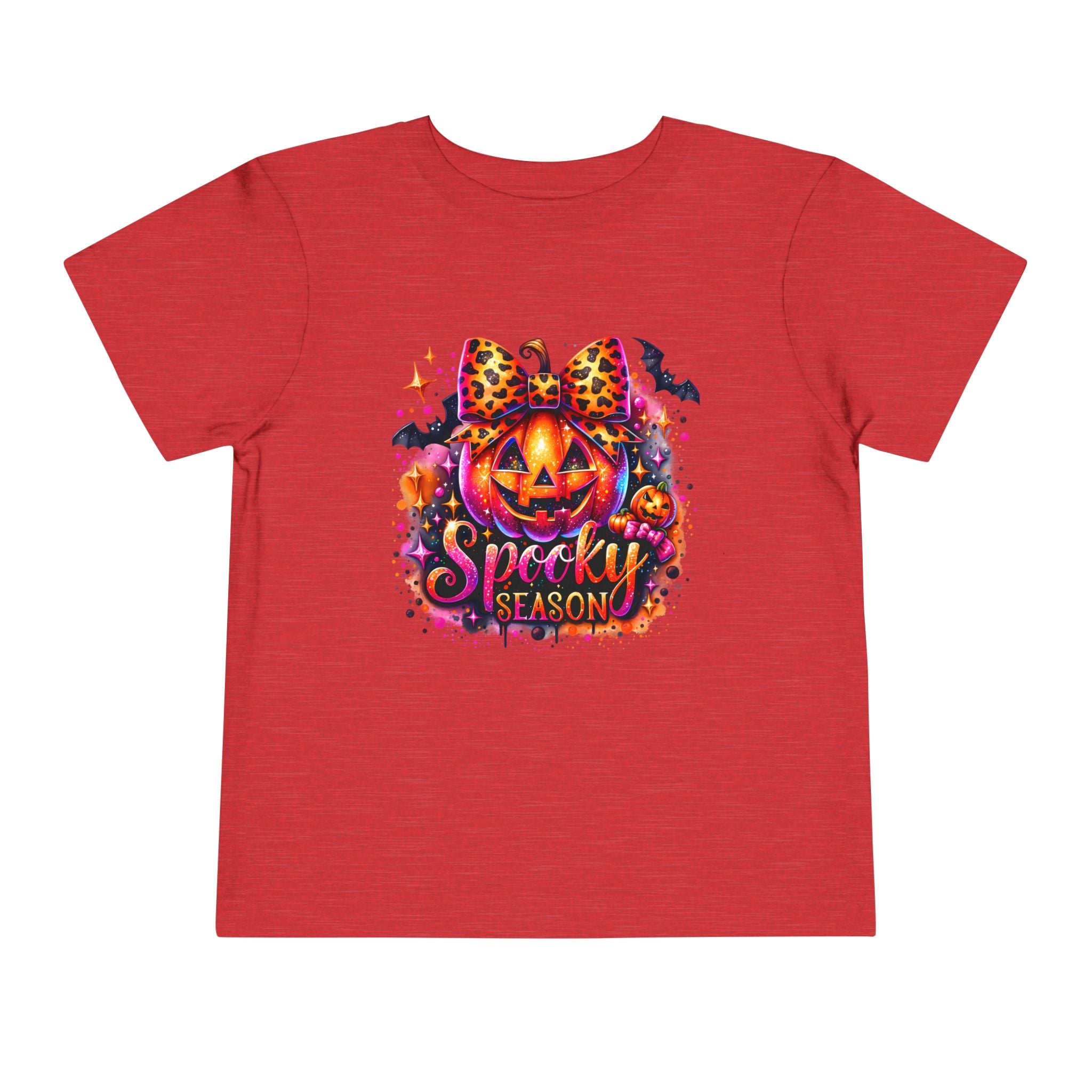 Toddler Tee — "Spooky Season" Pumpkin Bow Halloween Shirt