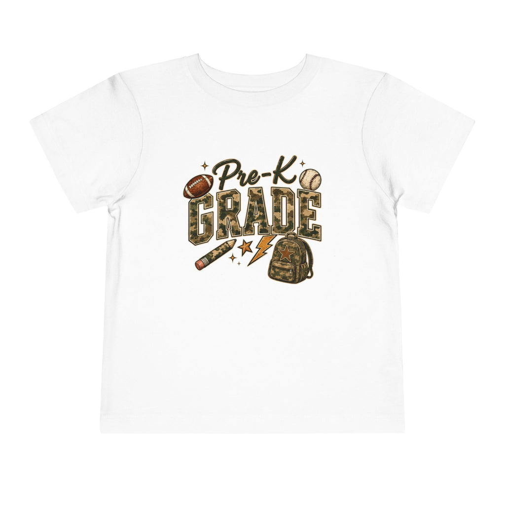Pre-K Grade Toddler Tee — Back to School Sports Design
