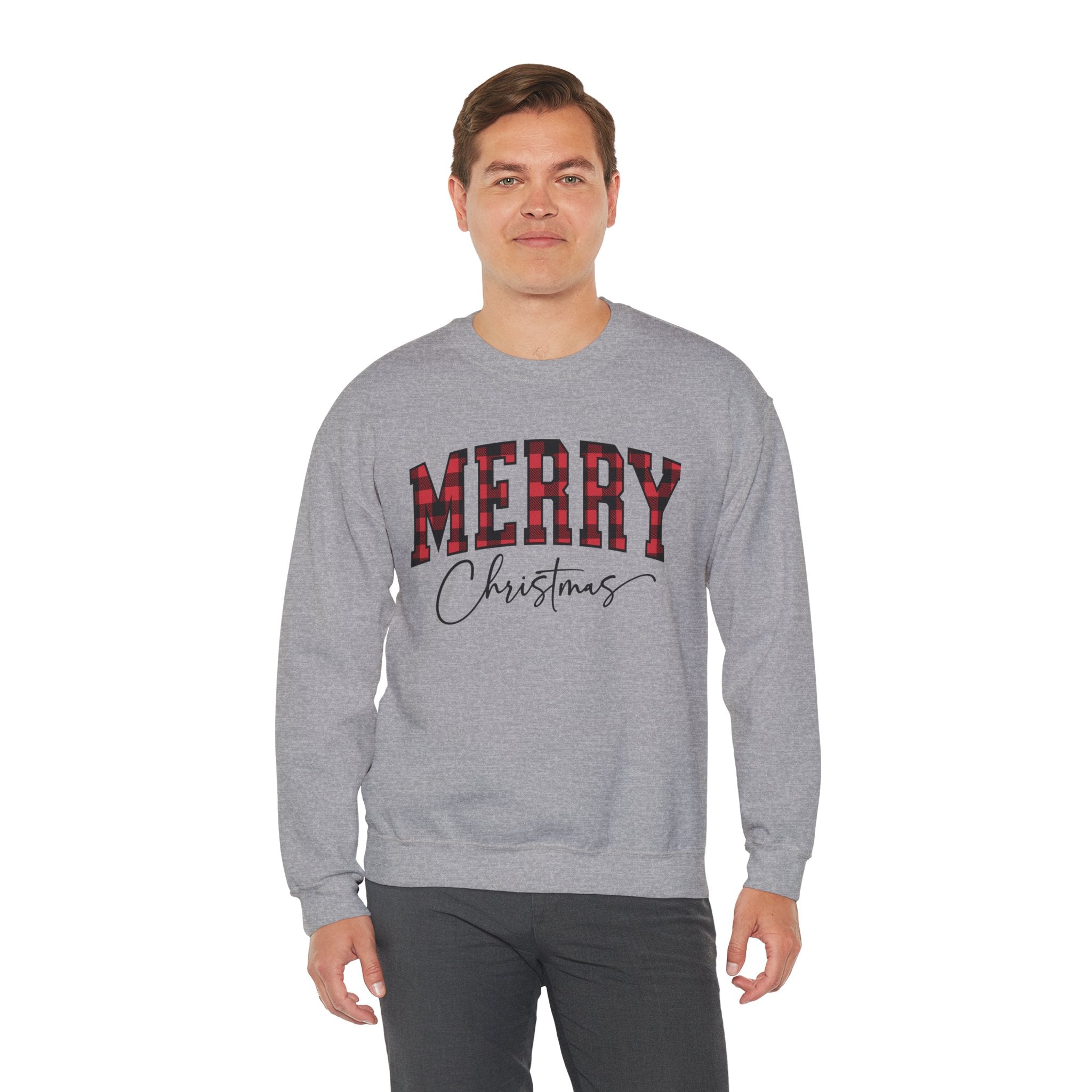 Christmas Plaid "Merry Christmas" Crewneck Sweatshirt